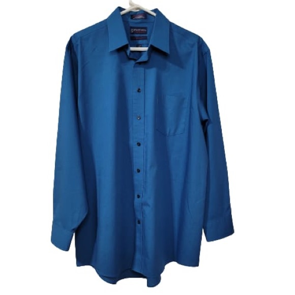 Great condition STAFFORD casual Button Down long Sleeve fit size 17 34-35 - Picture 1 of 5